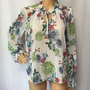 Loft Floral Print Women's Top Size M